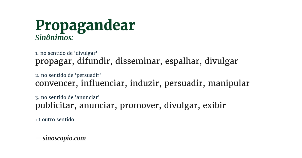 Sinônimo de propagandear