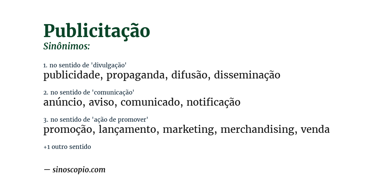 Sinônimo de publicitação