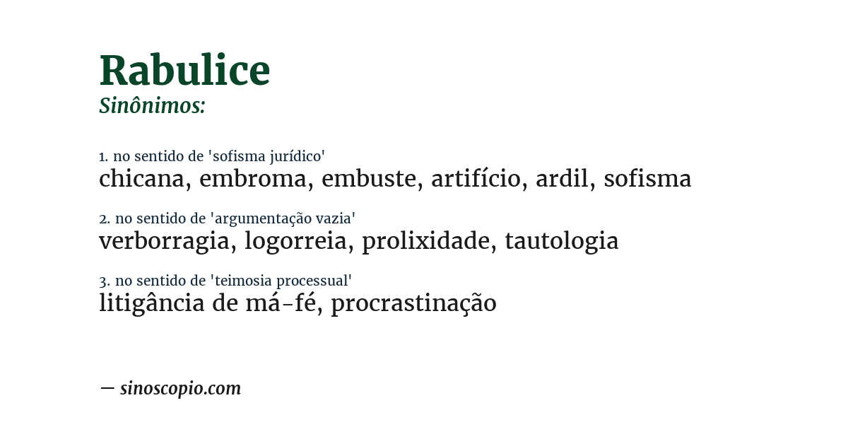 Sinônimo de rabulice