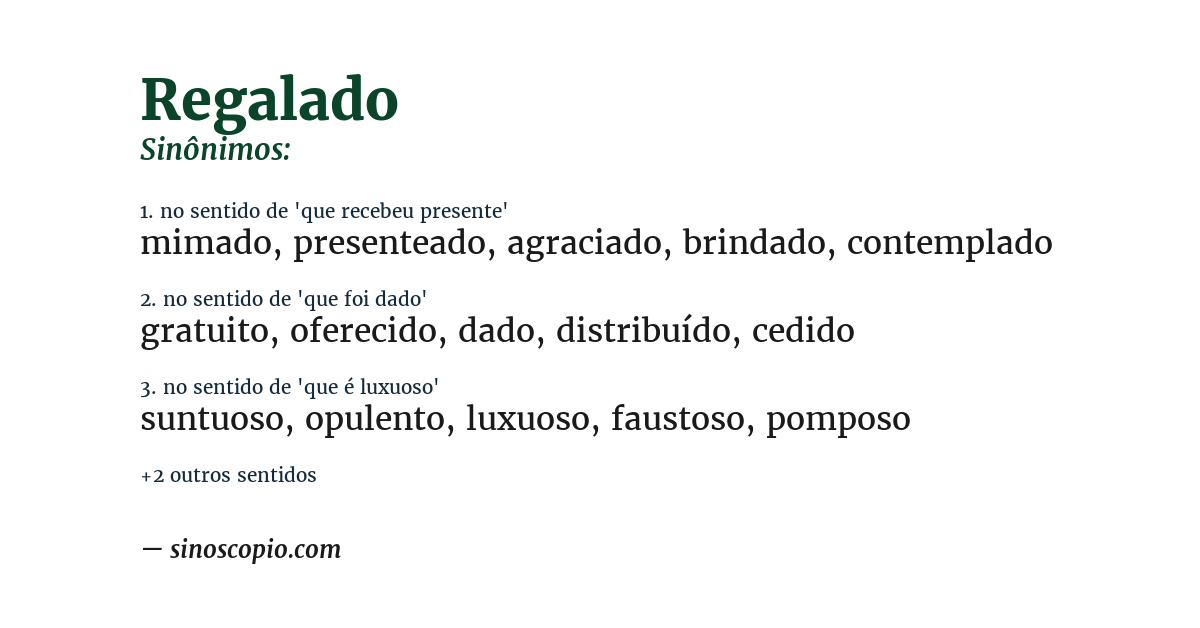 Sinônimo de regalado