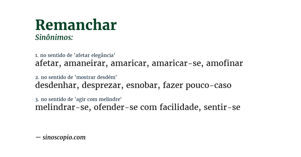 Sinônimo de remanchar