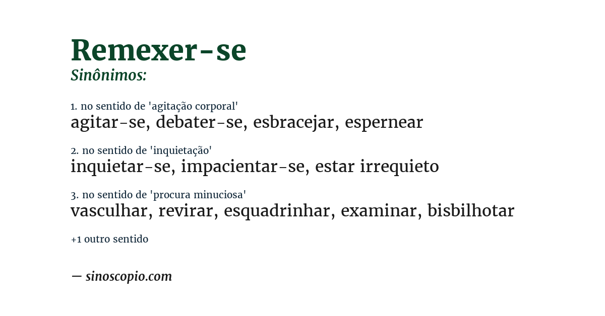 Sinônimo de remexer-se