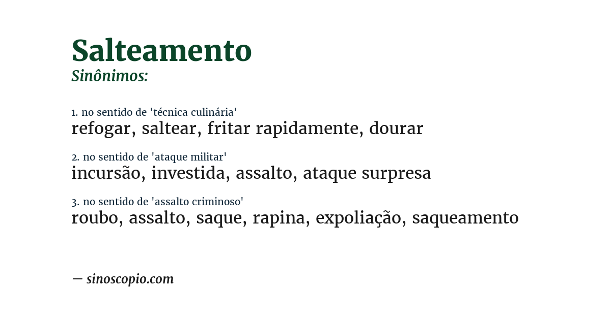 Sinônimo de salteamento