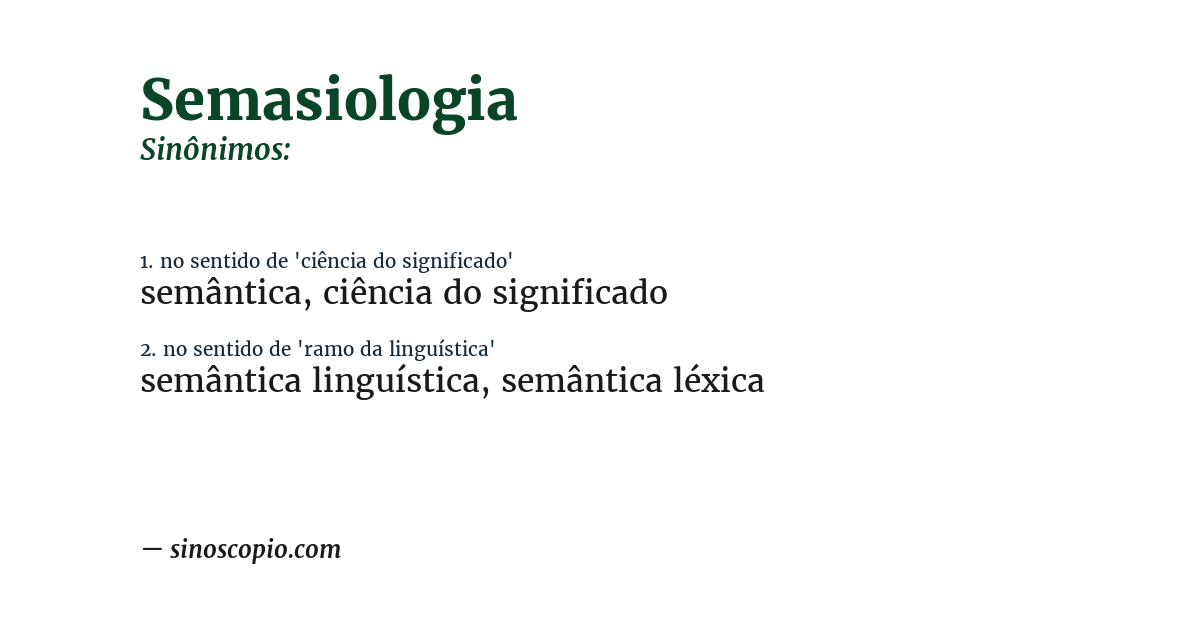 Sinônimo de semasiologia