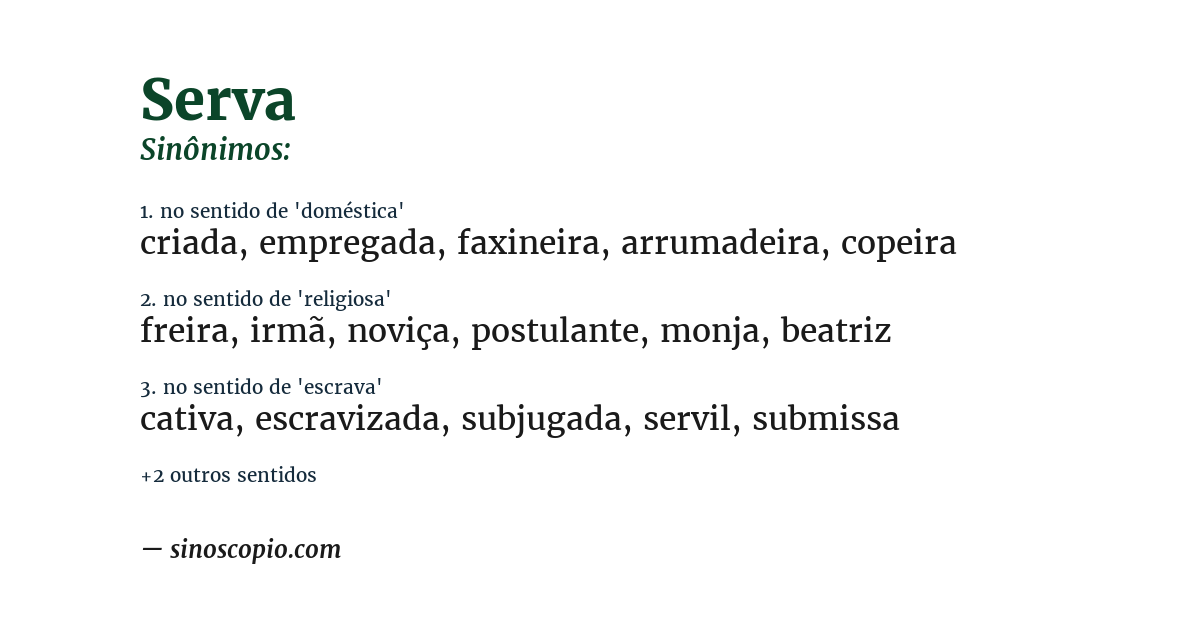 Sinônimo de serva