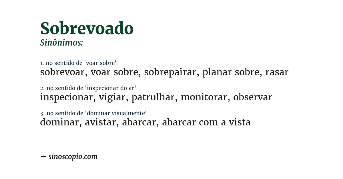 Sinônimo de sobrevoado
