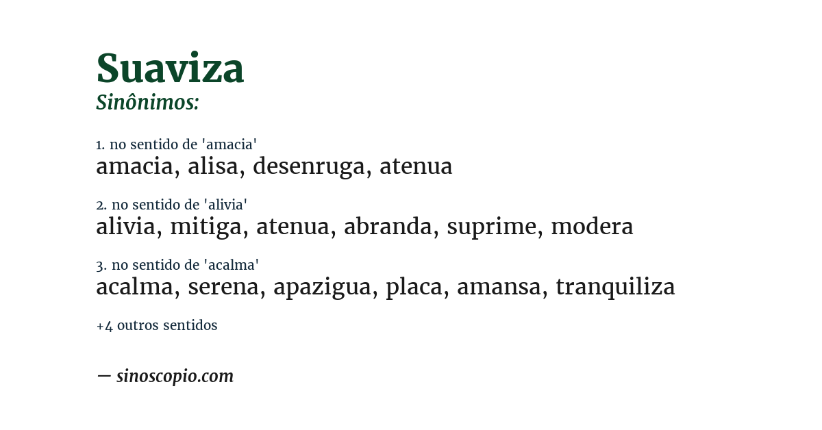 Sinônimo de suaviza