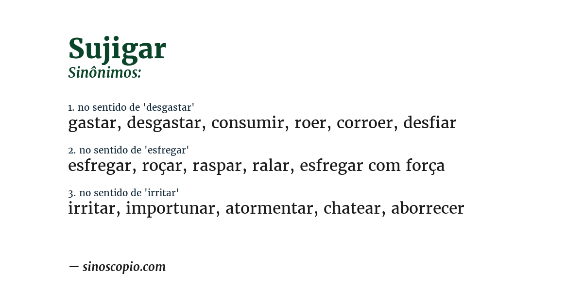 Sinônimo de sujigar