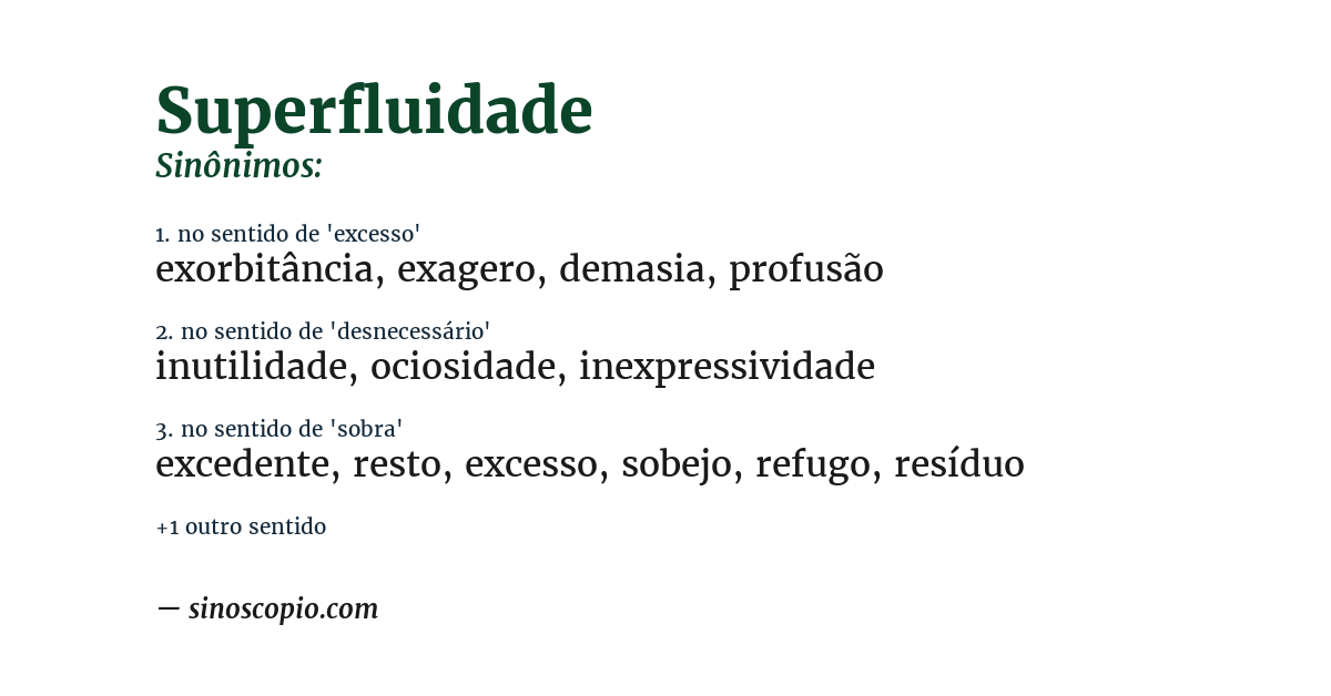 Sinônimo de superfluidade