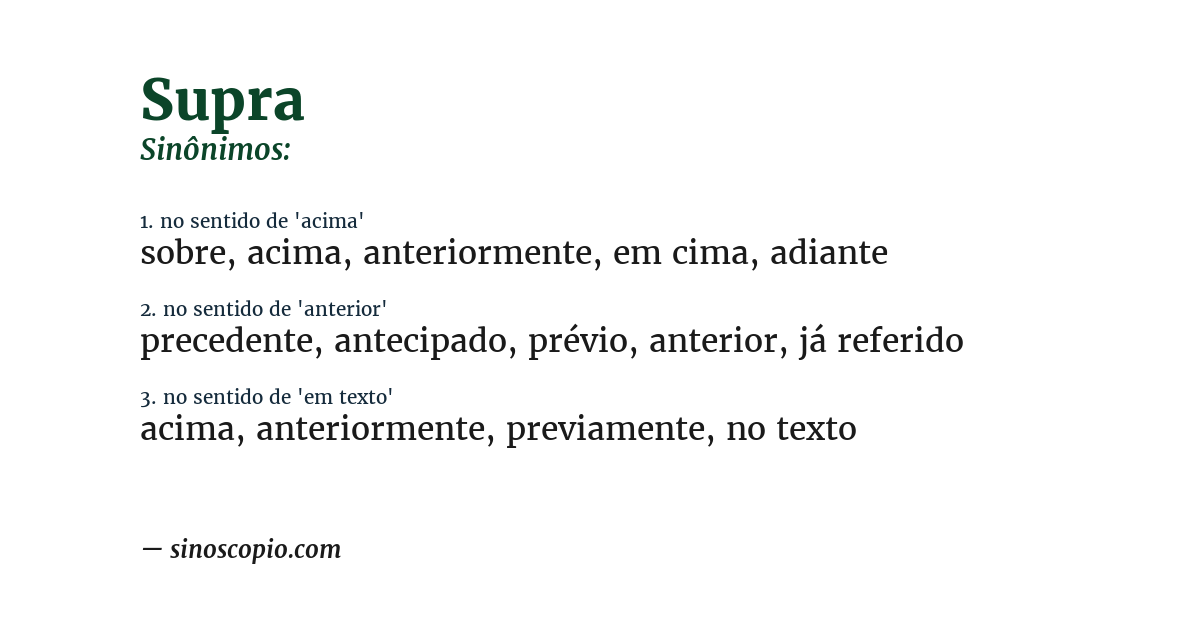 Sinônimo de supra