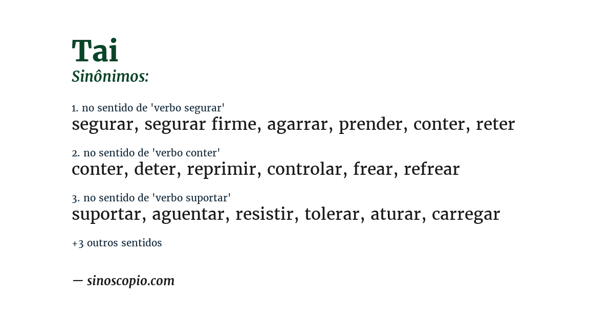 Sinônimo de tai