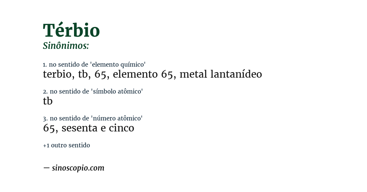 Sinônimo de térbio