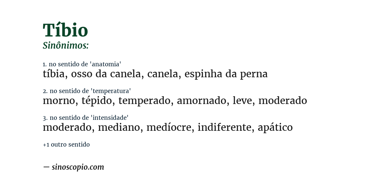 Sinônimo de tíbio