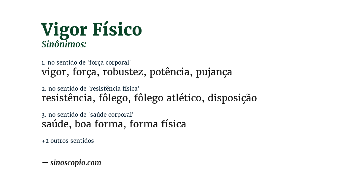 Sinônimo de vigor físico