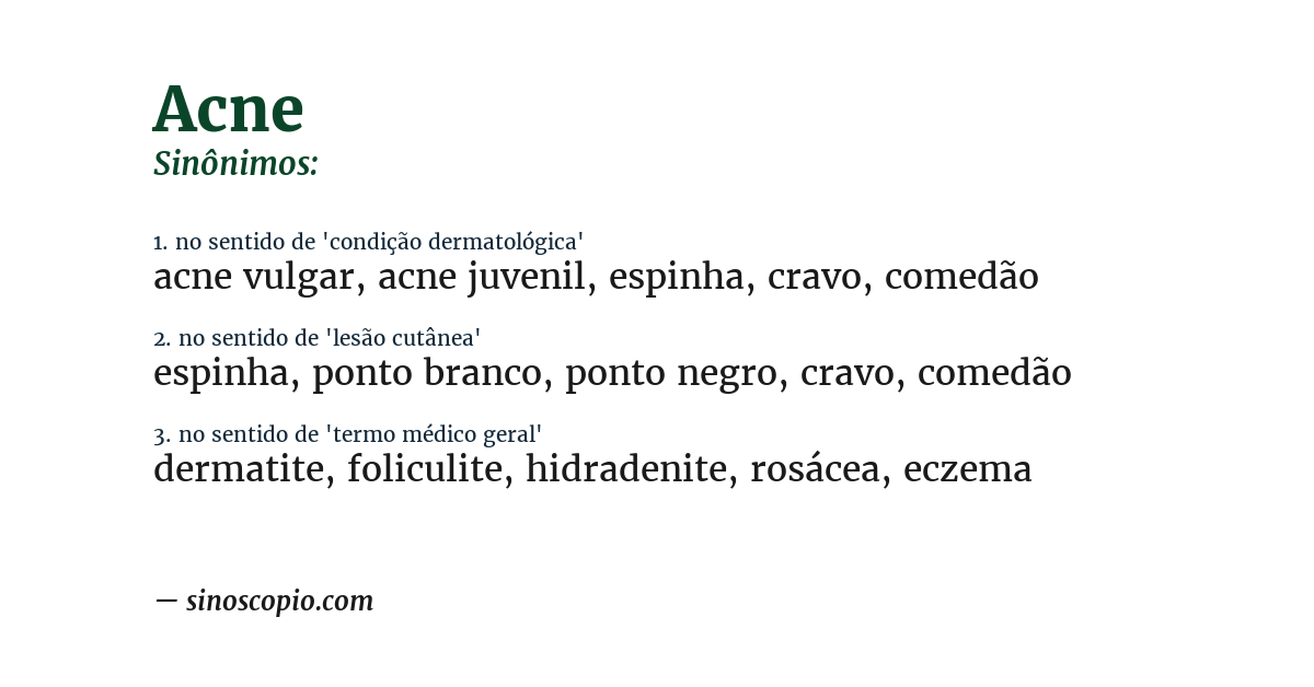 Sinônimo de acne