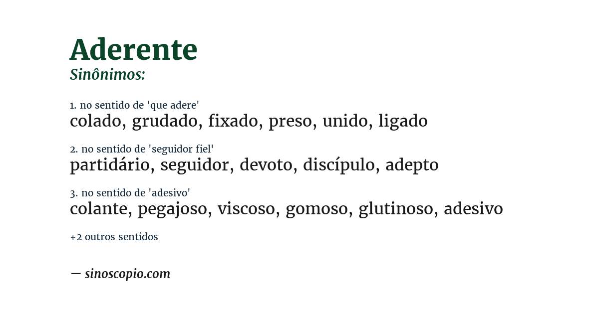 Sinônimo de aderente