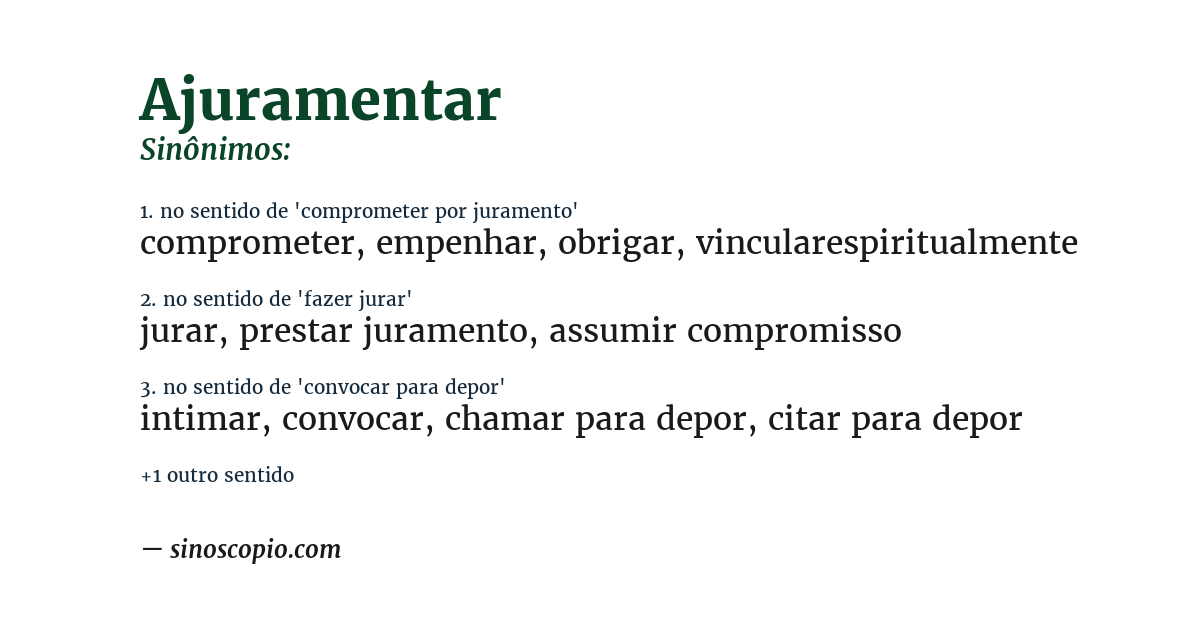 Sinônimo de ajuramentar