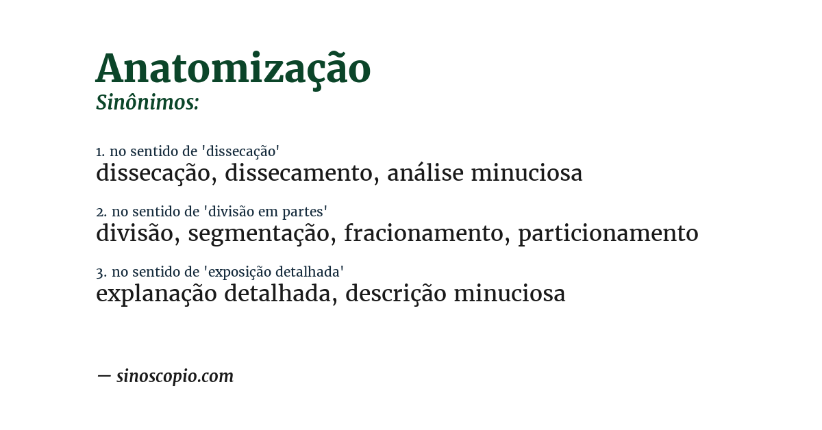 Sinônimo de anatomização