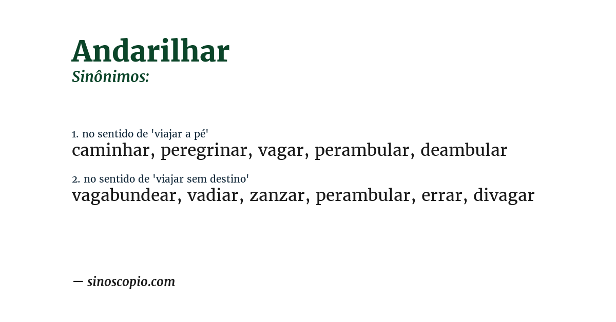 Sinônimo de andarilhar