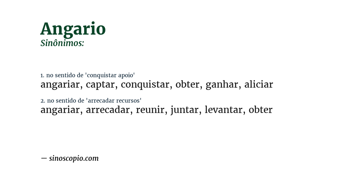 Sinônimo de angario