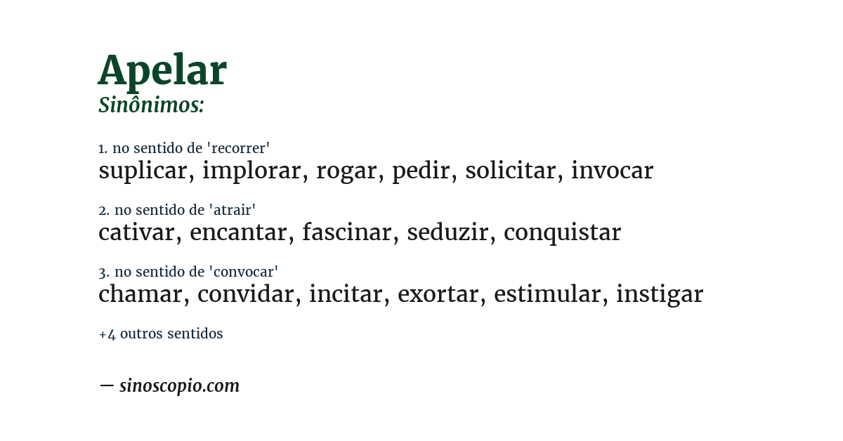 Sinônimo de apelar