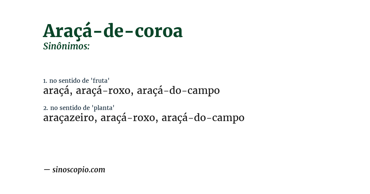Sinônimo de araçá-de-coroa