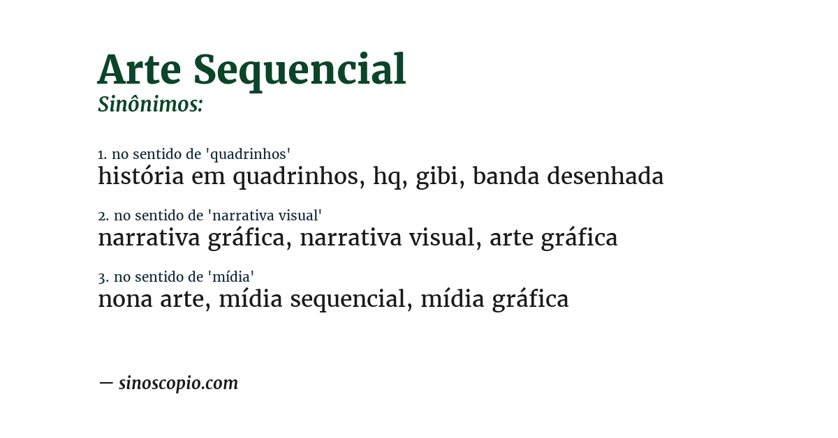 Sinônimo de arte sequencial