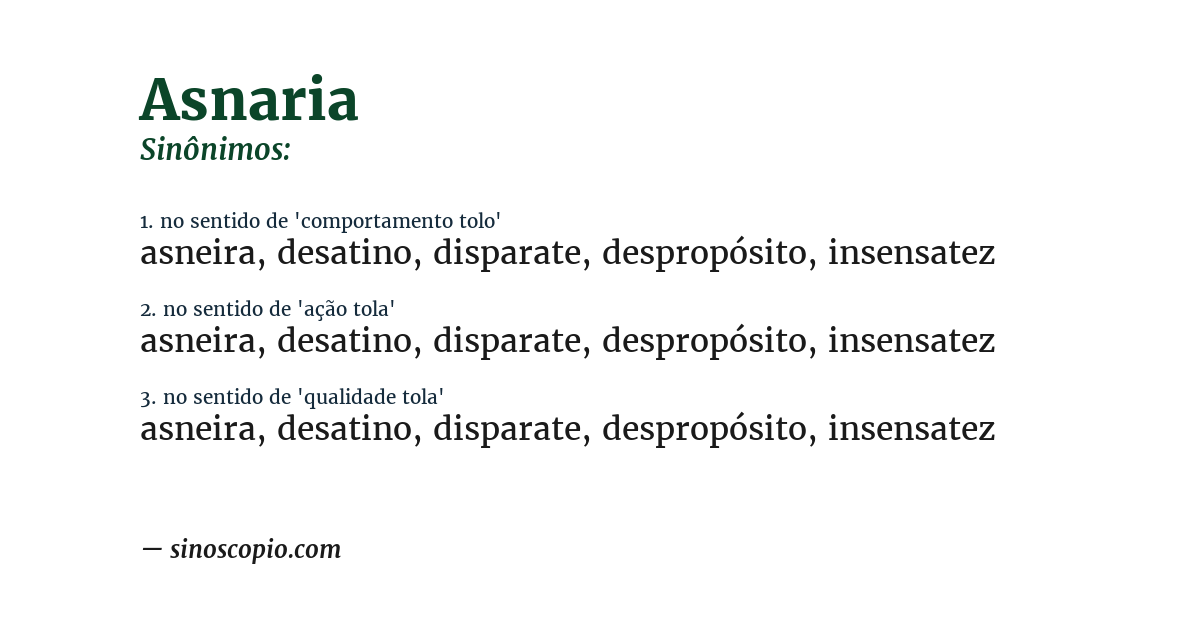 Sinônimo de asnaria