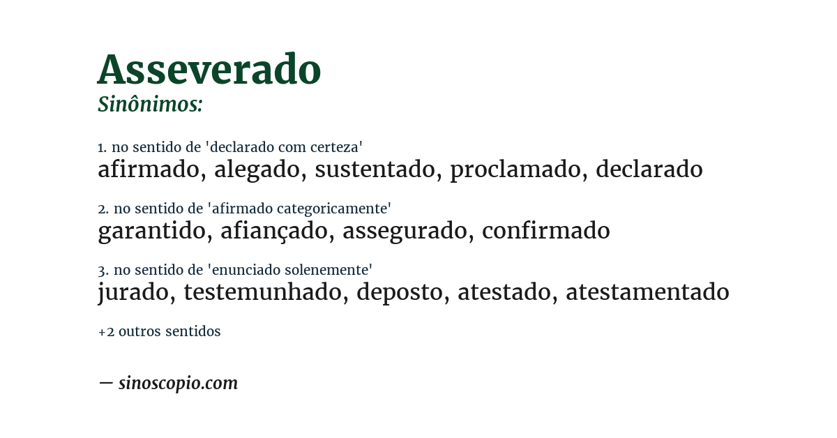 Sinônimo de asseverado
