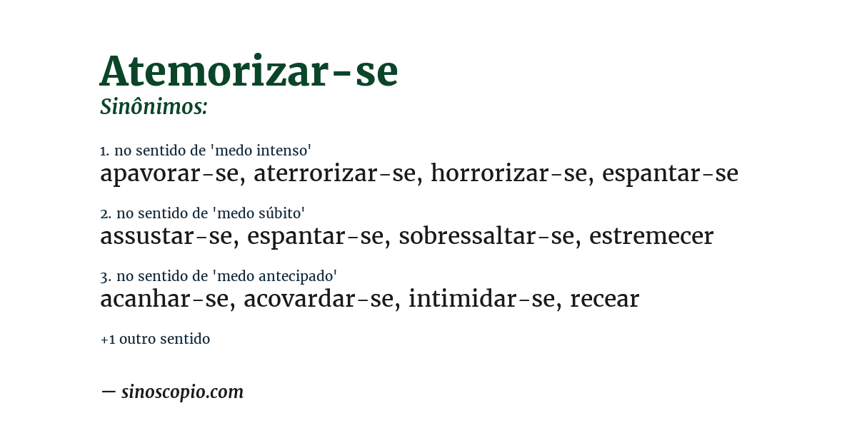 Sinônimo de atemorizar-se