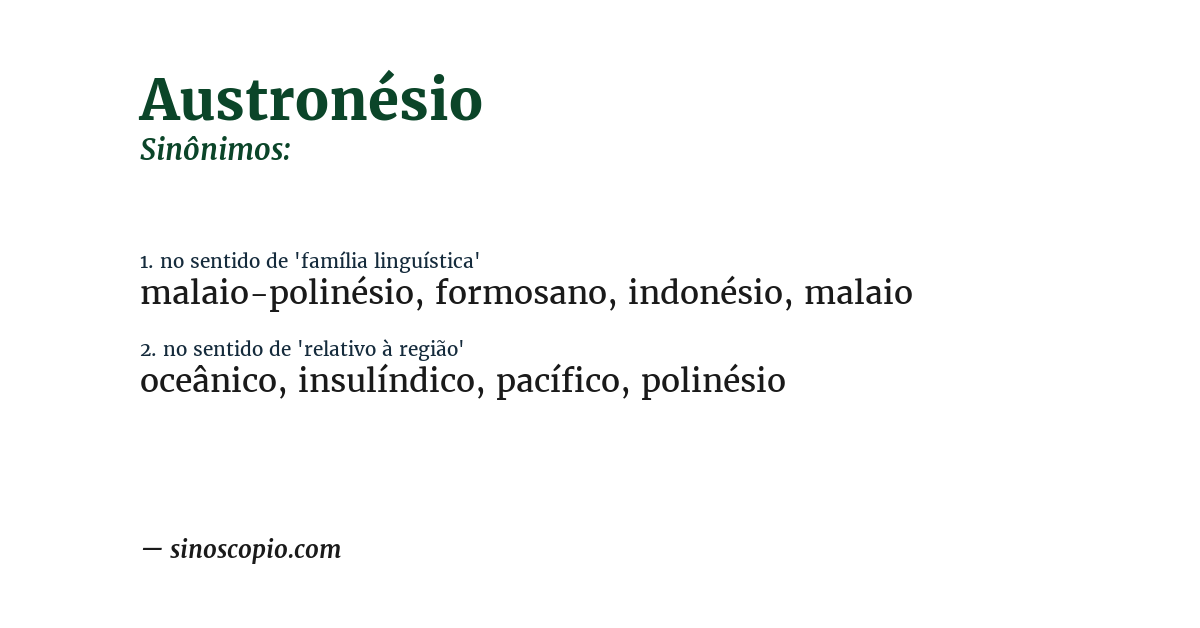 Sinônimo de austronésio