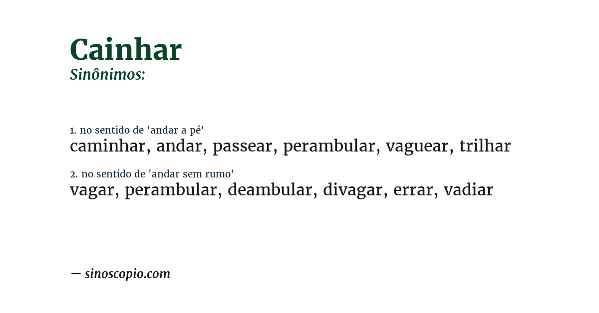 Sinônimo de cainhar