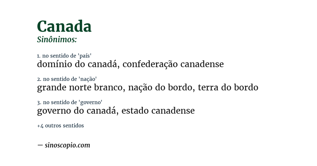 Sinônimo de canada