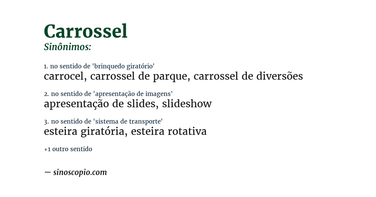 Sinônimo de carrossel