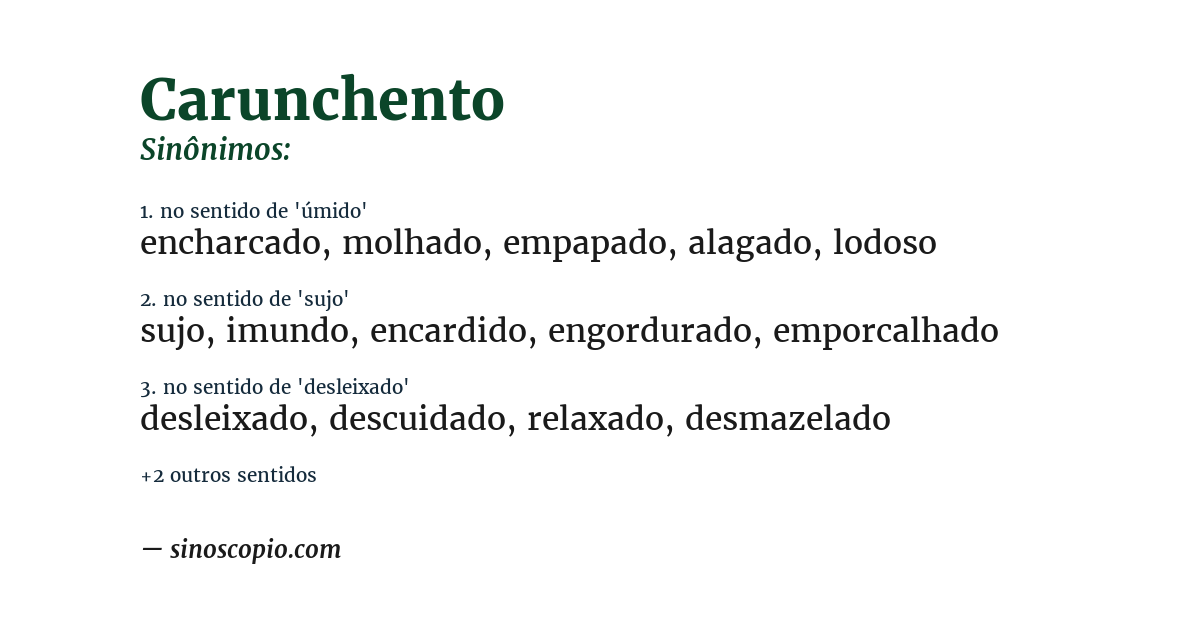 Sinônimo de carunchento