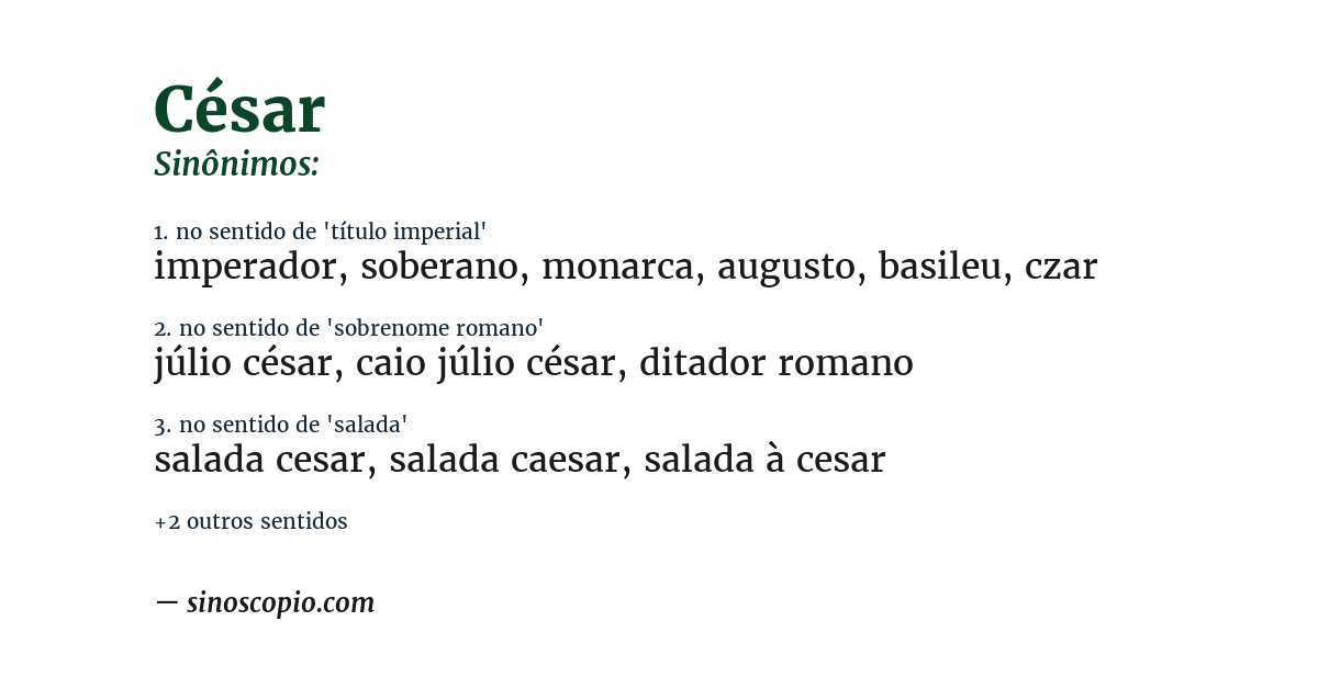 Sinônimo de césar