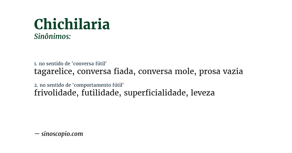 Sinônimo de chichilaria