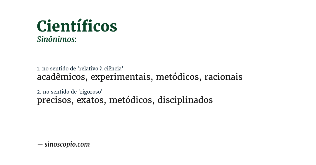Sinônimo de científicos