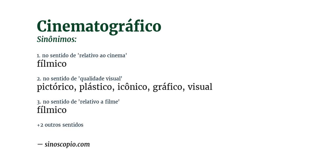 Sinônimo de cinematográfico