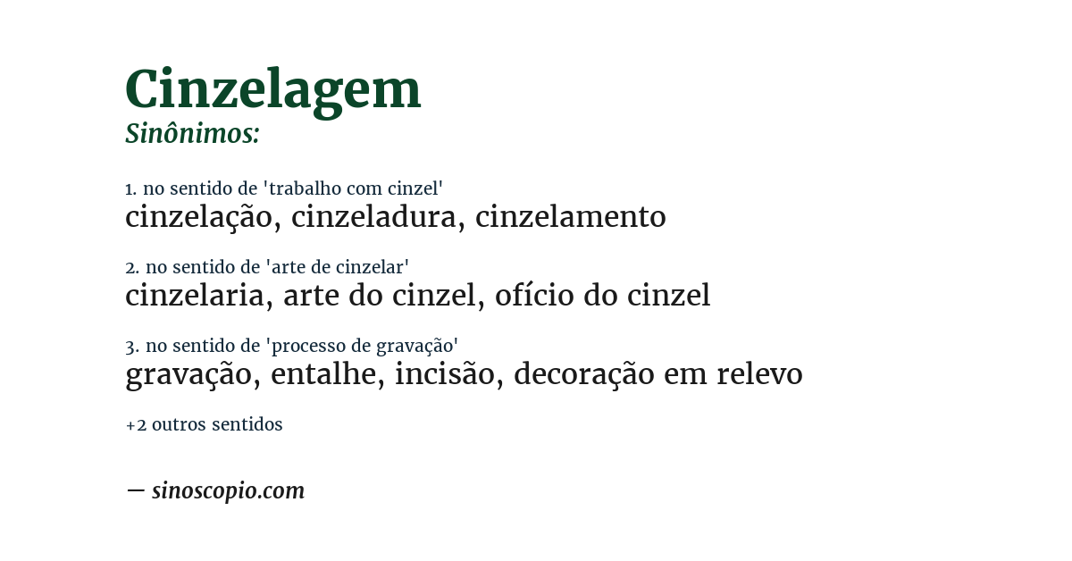 Sinônimo de cinzelagem