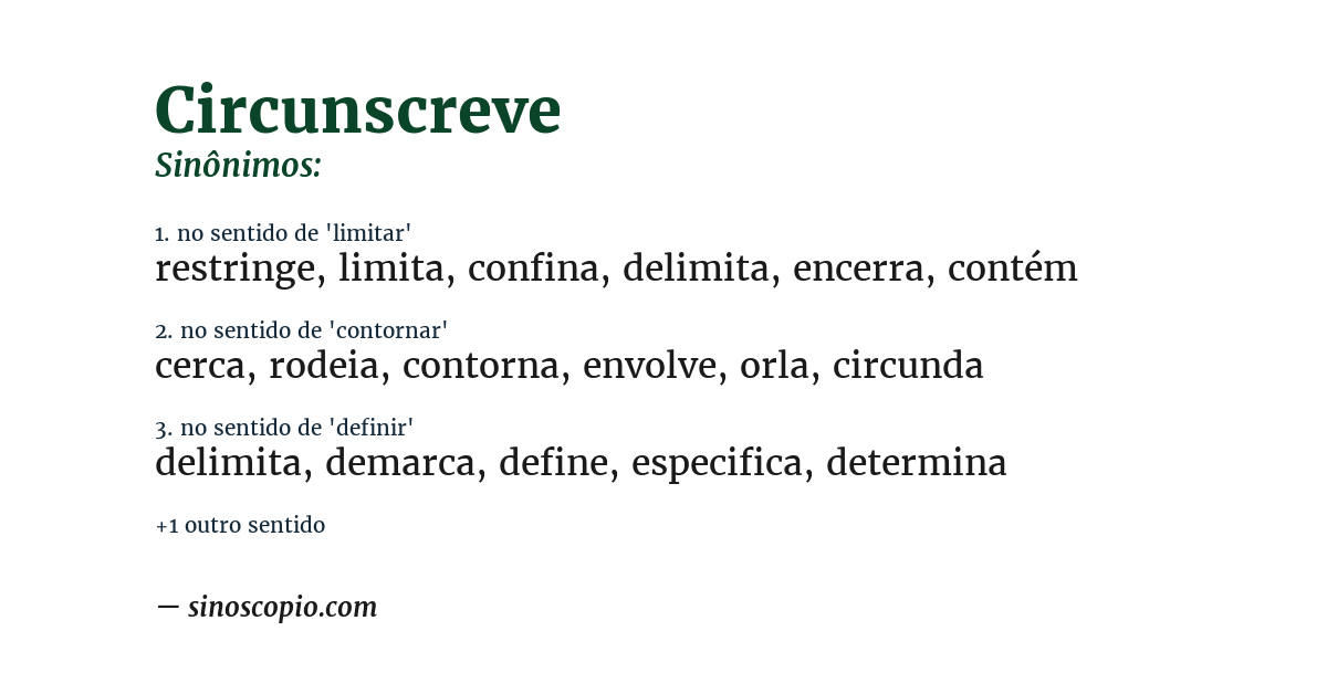 Sinônimo de circunscreve