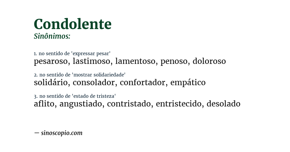 Sinônimo de condolente
