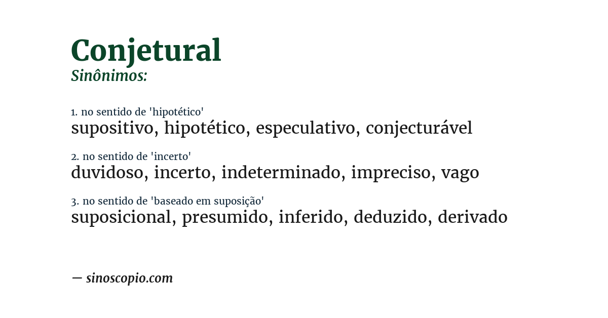 Sinônimo de conjetural
