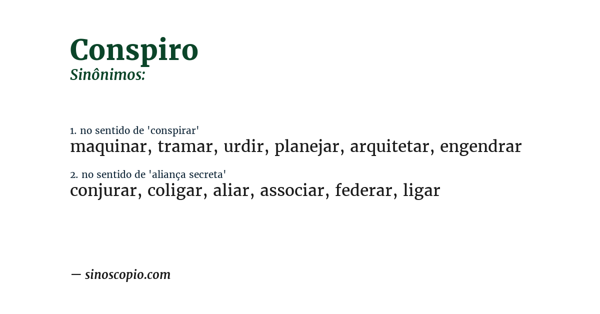 Sinônimo de conspiro