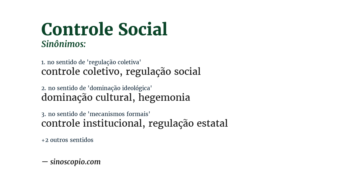 Sinônimo de controle social