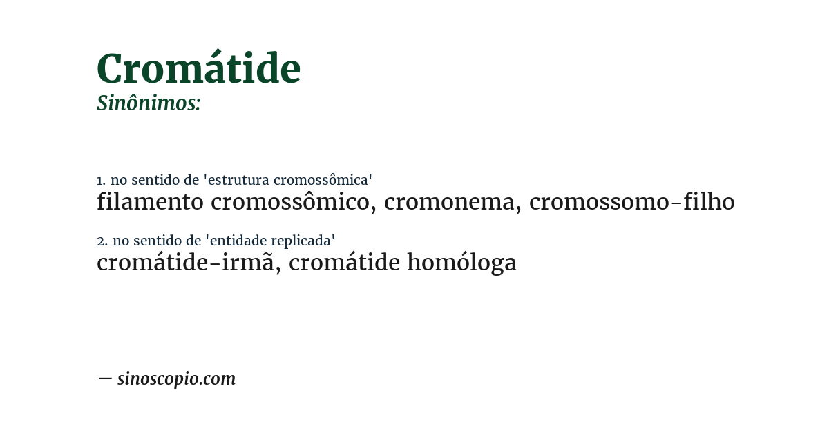 Sinônimo de cromátide