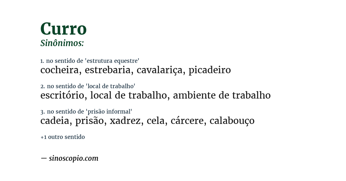 Sinônimo de curro