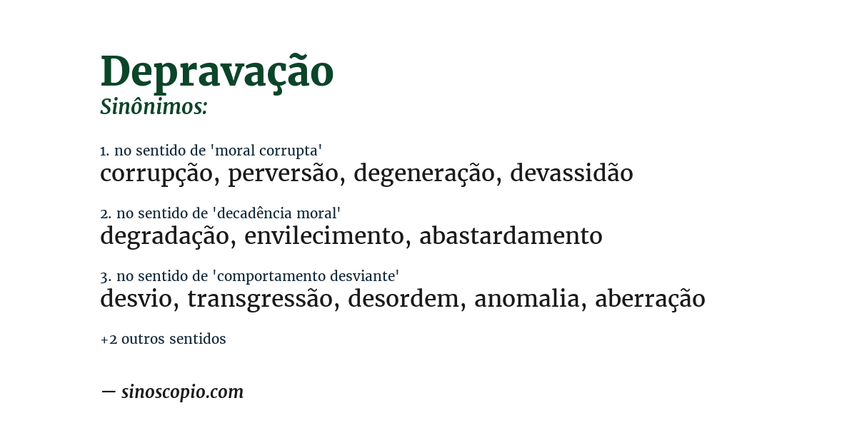 Sinônimo de depravação