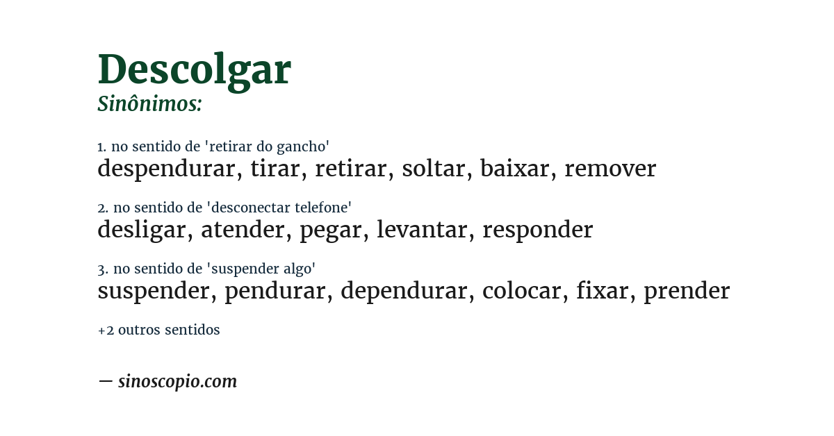 Sinônimo de descolgar