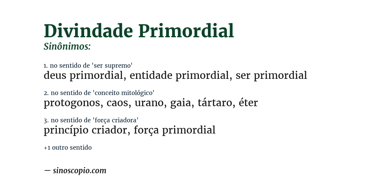 Sinônimo de divindade primordial